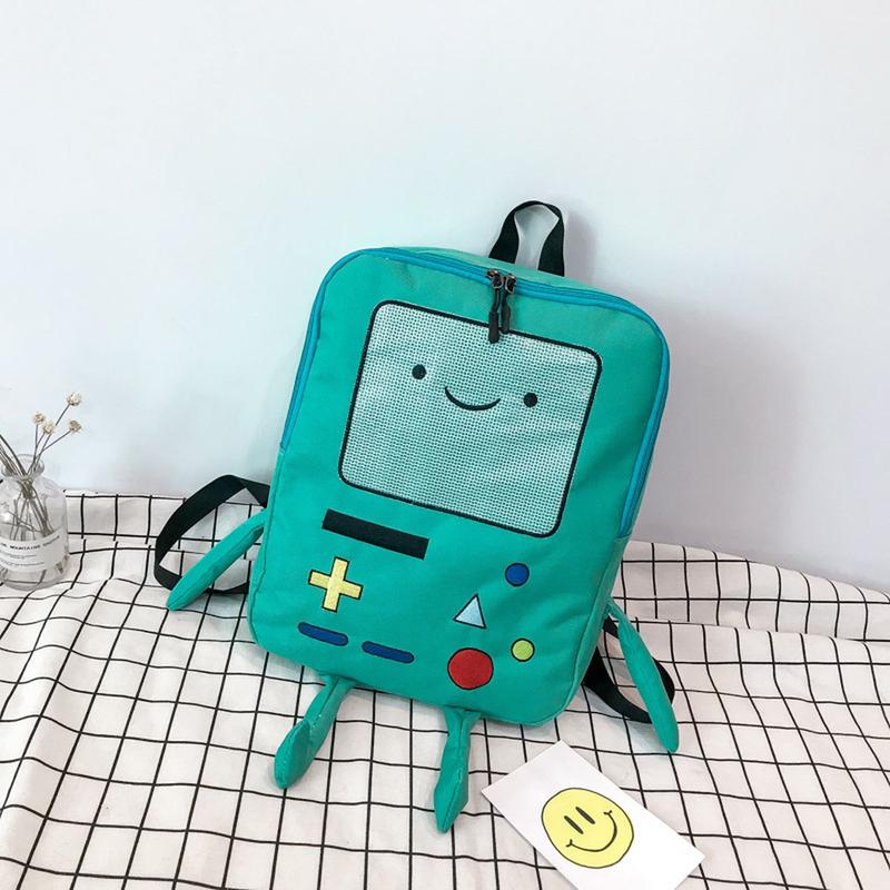 Cartoon Adventure Time BMO Backpack, Funny Game Console School Bag, Portable Lightweight Casual Travel Bookbag