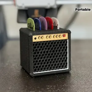 Guitar pick storage box, can hold 5 picks, vintage amplifier guitar pick holder, portable guitar pick holder, a gift for guitar lovers. Valentine's Day gift