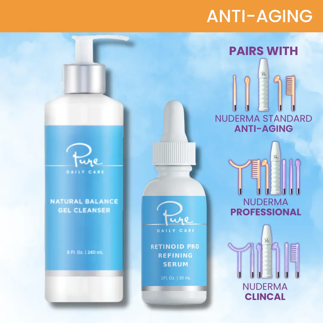 Anti-Aging Skincare Bundle by Pure Daily Care - Pairs with NuDerma High Frequency Wand Anti-Aging Skincare Bundle by Pure Daily Care - Pairs with NuDerma High Frequency Wand