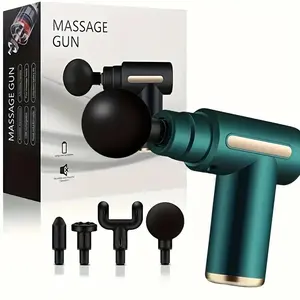 Portable Handheld Massage Gun, 1 Set Handheld Vibration Massager, Professional Muscle Massage Tool, Neck Shoulder Relaxer, Relaxation Aid for Home & Travel