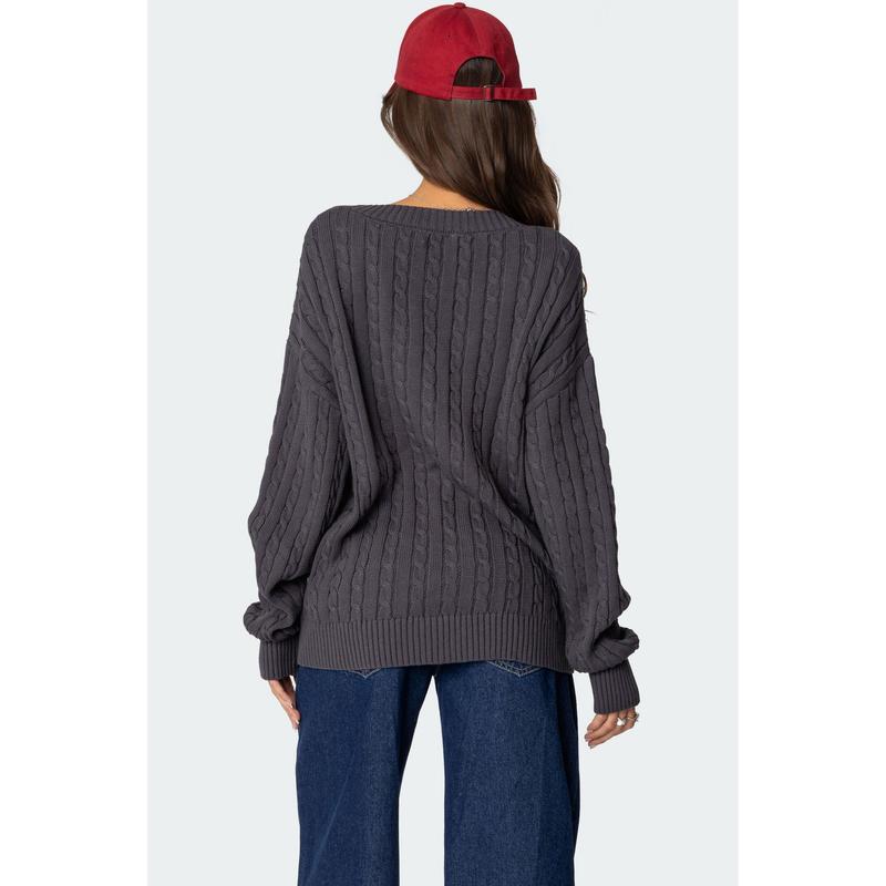 Francine Oversized V Neck Cardigan