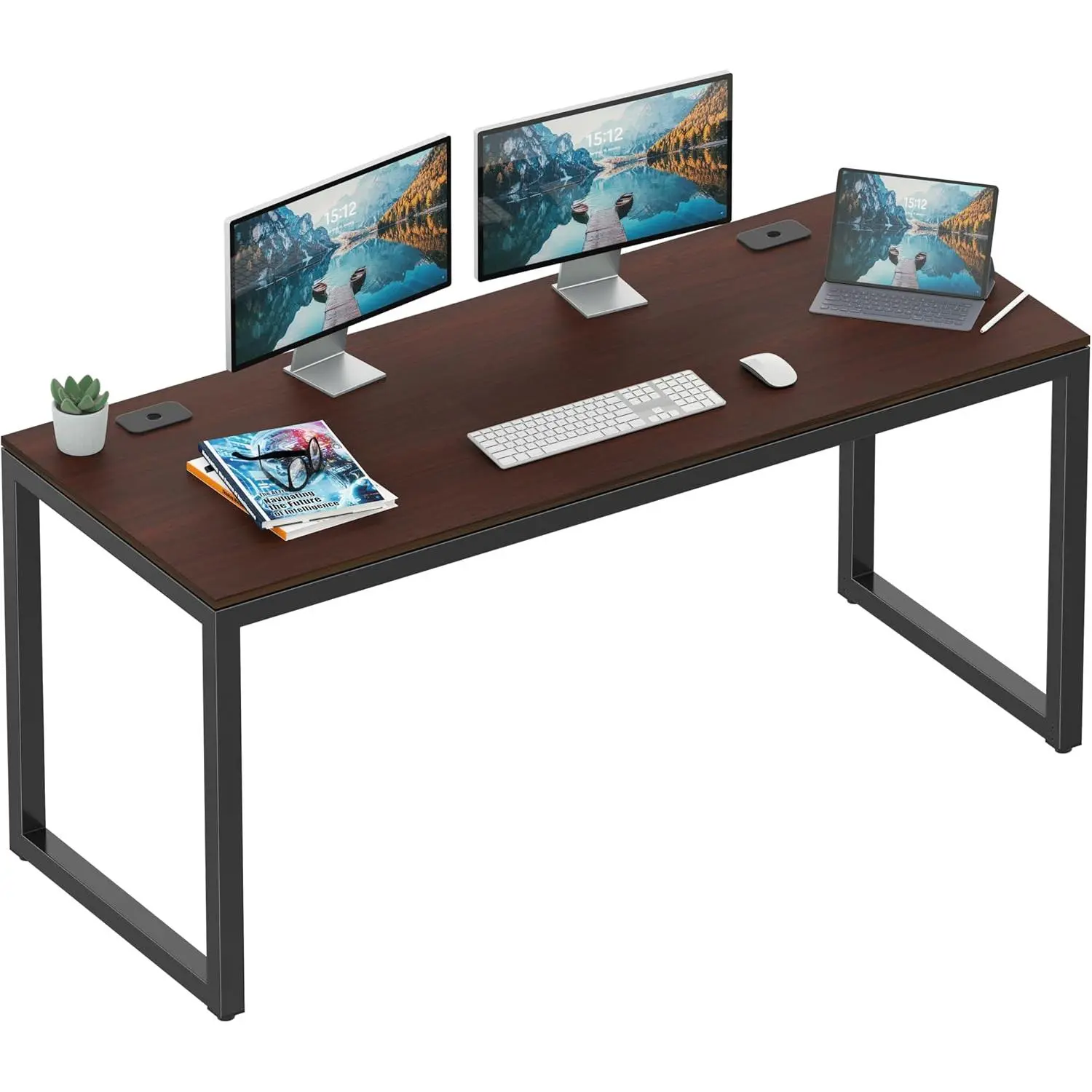 55-Inch Commercial-Grade Office Computer Desk, Cherry