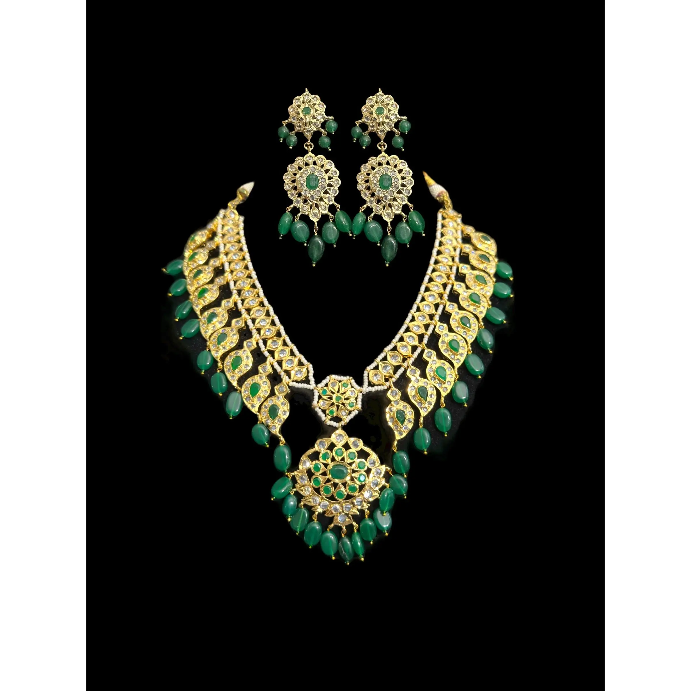 DNS141 Palakh mango necklace set  (READY TO SHIP )