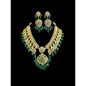 DNS141 Palakh mango necklace set  (READY TO SHIP )