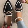 Women's Elegant Pointed-Toe Flat Shoes with Buckle Decor, Casual Fashion Flats, Comfortable Non-Slip Shoes, Large Size Available, Casual Trendy Flat, Fashionable Flats