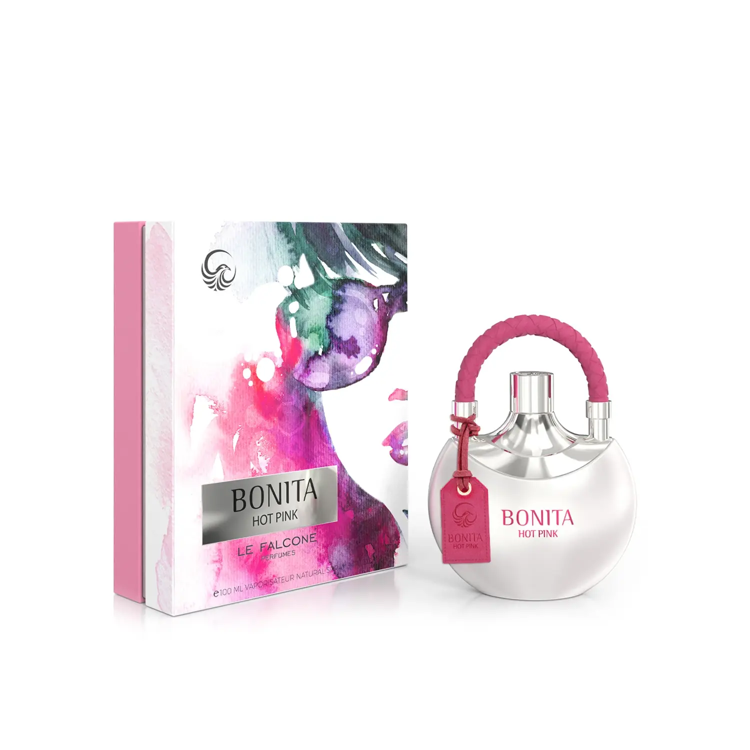 LE FALCONE Bonita Hot Pink Women's Perfume, Floral Eau de Parfum with Jasmine, Lily & Musk Notes, EDP Spray, 100ml (3.4 oz)