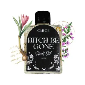 B Be Gone Spell Oil 1/2 oz - Patchouli Saffron, Agrimony, and Rue Blend for Banishing Negativity and Protecting Energy