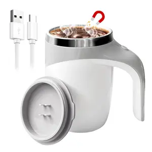 Self Stirring Coffee Mug, Electric Self Mixing Mug Automatic Magnetic Coffee Cup, Rechargeable 380ML Stainless Steel Mug for Coffee Milk Cocoa Tea Hot Chocolate