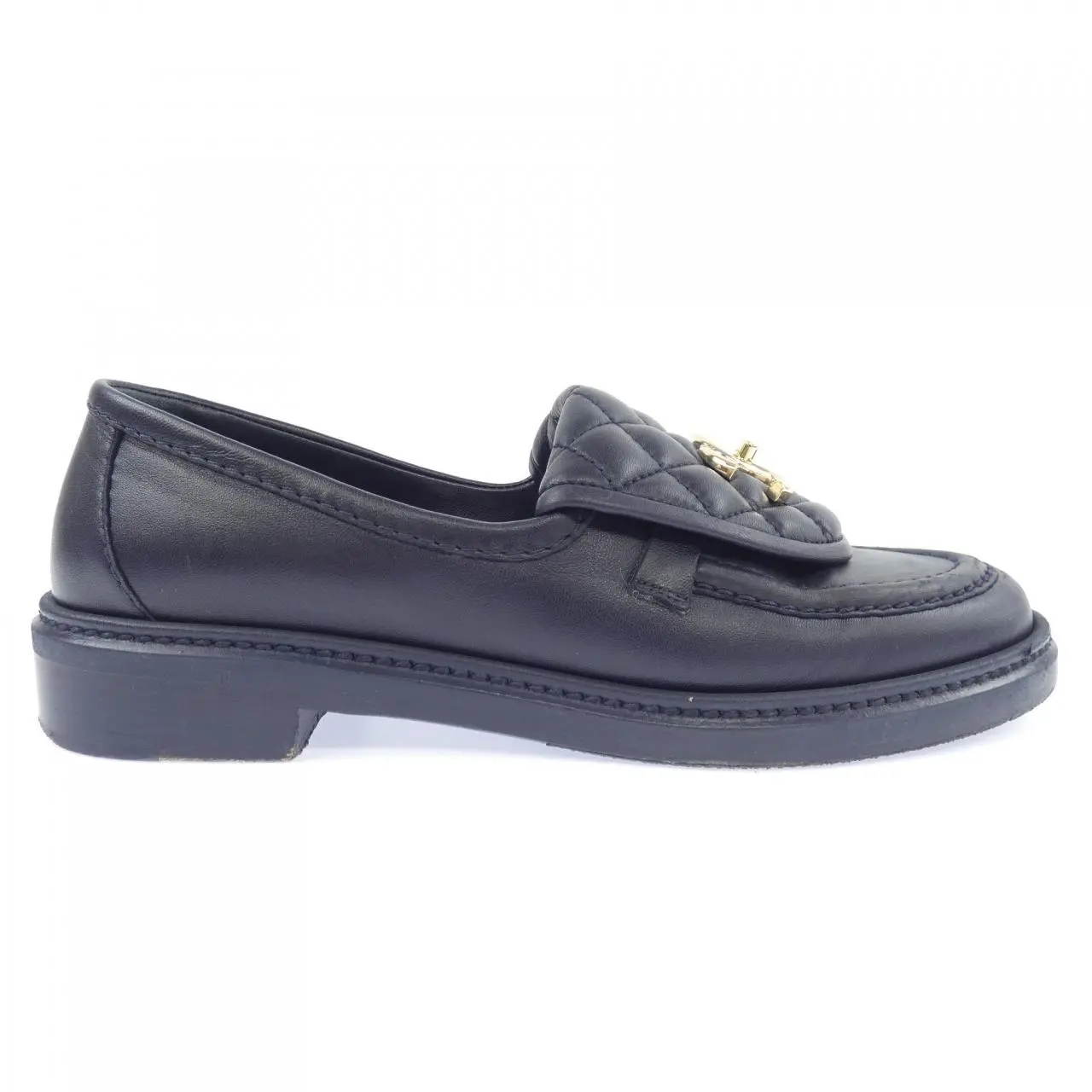 Pre-owned CHANEL Lambskin Small Leather Goods Leather Loafers