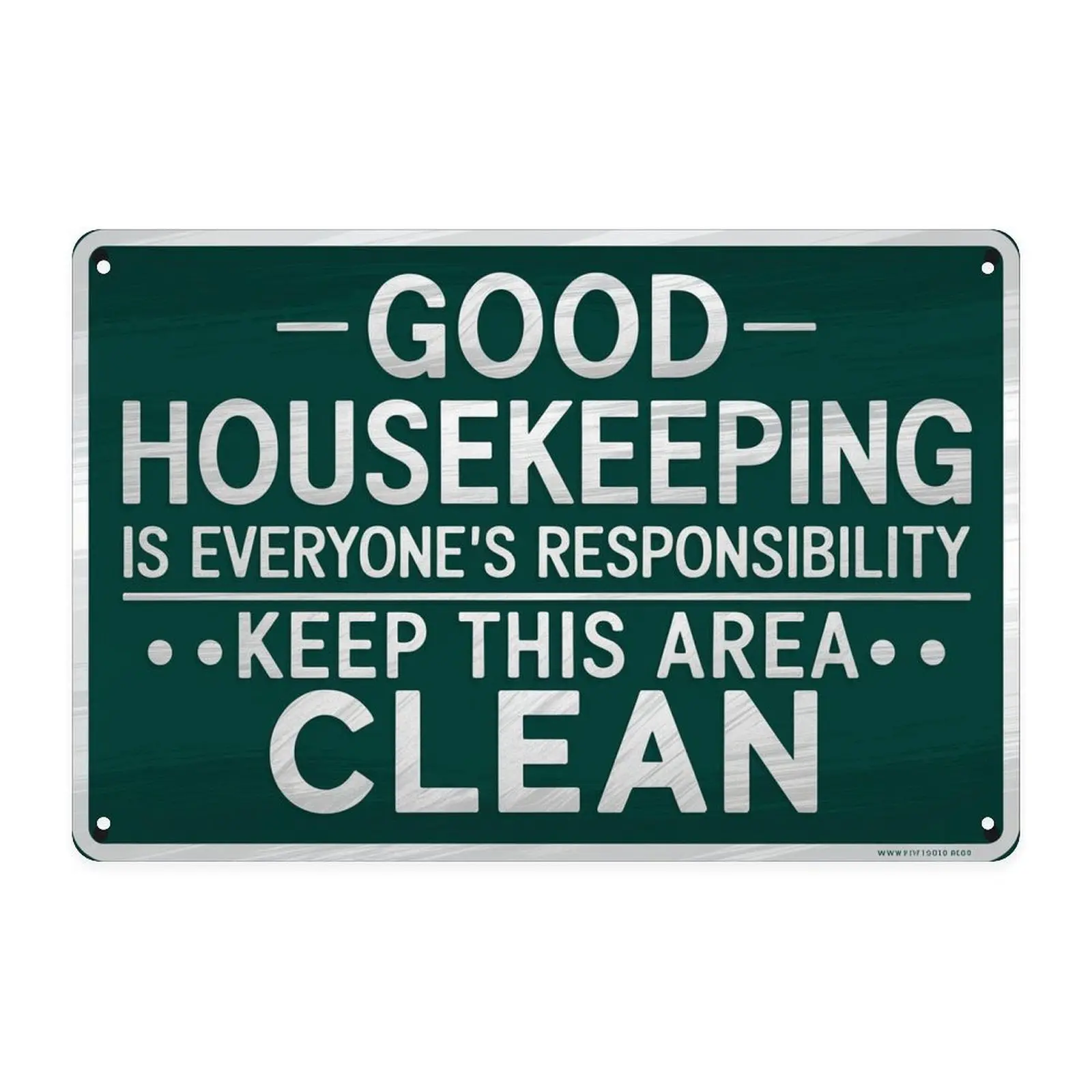 Good Housekeeping Metal Sign， Vintage Keep This Area Clean Metal Sign Print Aesthetic Room Decoration for Home Bedroom Kitchen Bar Dorm Bathroom Wall Decor 8 X 12 Inch