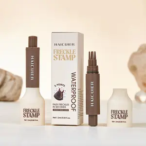 HAICUIER 5-Point Freckle Stamp Pen, Natural Lifelike Fake Freckles Makeup Tool, Waterproof Long-Lasting Quick Dry, Sun-Kissed Effortless Sunkissed Freckle Makeup