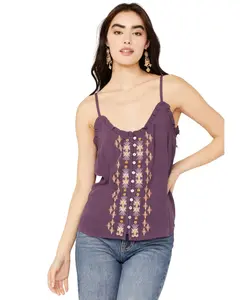 Shyanne Women's Beaded Cami - Swsu23w3-Prpl