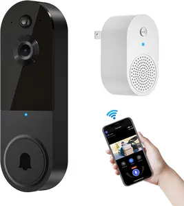 [USA Stock] - video doorbell camera 1080P Wireless Video Doorbell Camera with Chime Ringer, Night Vision, Cloud Storage, 2.4GHz Wi-Fi, Smart AI Human Detection, 2-Way Audio, Real-Time Alert, Battery Powered