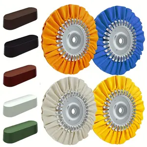 Wheel hub polishing bright set, pneumatic polishing wheel, 9-piece aluminum alloy wheel hub mirror polishing maintenance set, suitable for metal care of cars and trucks, Car Polisher Tool