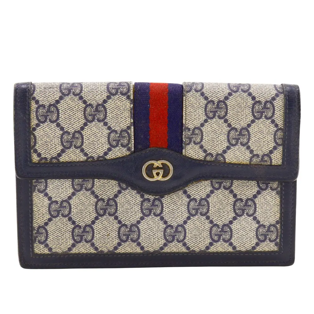 Pre-owned GUCCI Canvas Small Leather Goods GG Supreme Pouch