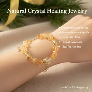Renee Natural Crystal Bracelet & Brooch Collection Calming Healing Energy Jewelry 2025 Fashion Accessory for Women Perfect Valentine's Day Mother's Day Christmas Graduation Gift Genuine Natural Crystal Touch