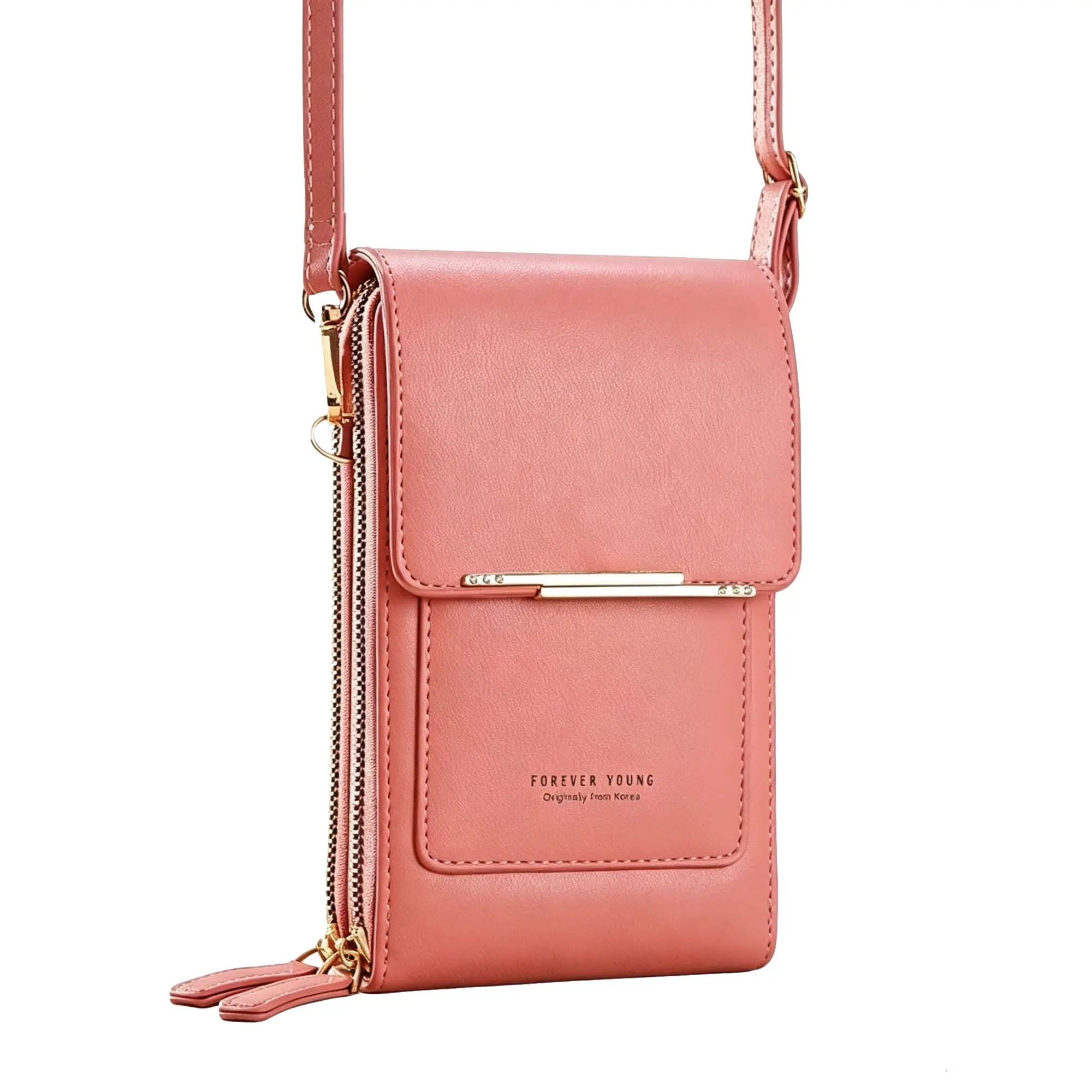 Small Crossbody Purse for Women, Ladies Crossbody Bag with Adjustable Shoulder Strap And Card slots, Phone Purse with Transparent Touchable Pocket