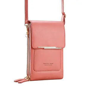 Small Crossbody Purse for Women, Ladies Crossbody Bag with Adjustable Shoulder Strap And Card slots, Phone Purse with Transparent Touchable Pocket