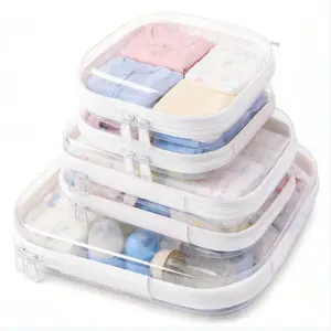 5 Pcs Clear Organizer Storage Box Clear Hard Zipper Case PVC Plastic CLear Storage Containers for Tools