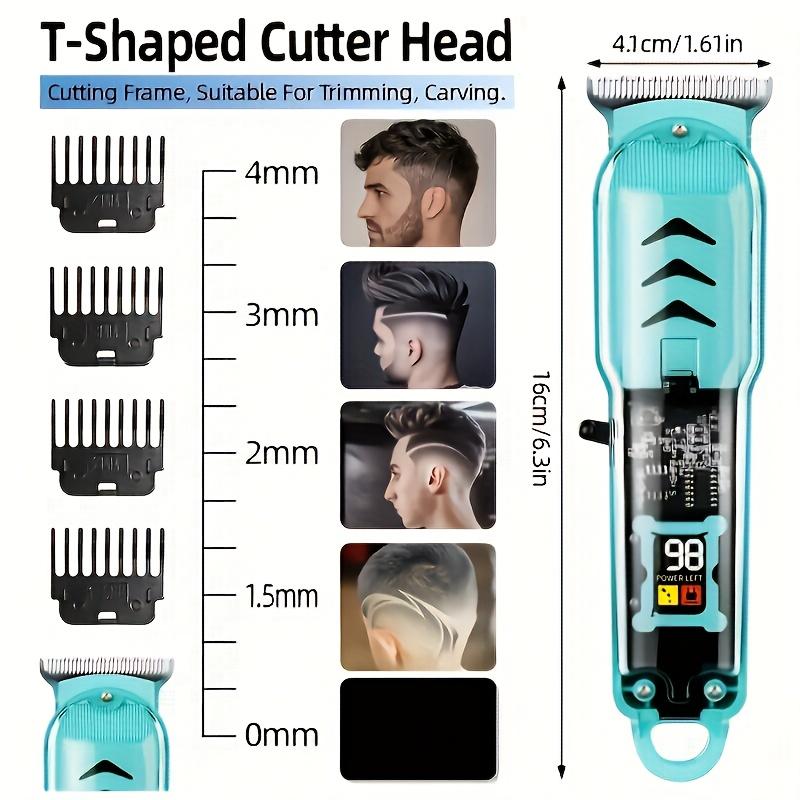 Professional Transparent Hair Clipper for Men - Cordless Rechargeable Trimmer with High-Speed Silent Motor, USB-C Precision Grooming for Home & Salon, Portable Electric Hair Cutting Machine, Durable & Easy to Clean