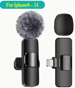 TIKTOK's #1 SHOP, Presents the - Professional Cordless Lavalier Lapel Microphone for iPhone (Lightning Port) - 1 Mic, Smartphone Receiver, Noise Reduction, Plug & Play, Charging Compatibility, for Video Recording & Livestream Devices