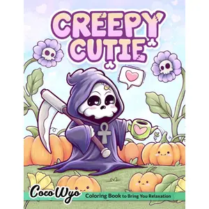 Creepy Cutie: Coloring Book for Adults and Teens Featuring Goth Kawaii and Spooky Cute Creatures of All Kinds and Many More Paperback – January 19, 2024