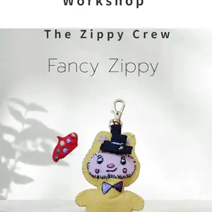 The Zippy Crew Fancy Zippy - Adorable Yellow Felt Keychain with Top Hat and Bow Tie - Perfect for Accessories and Gifts
