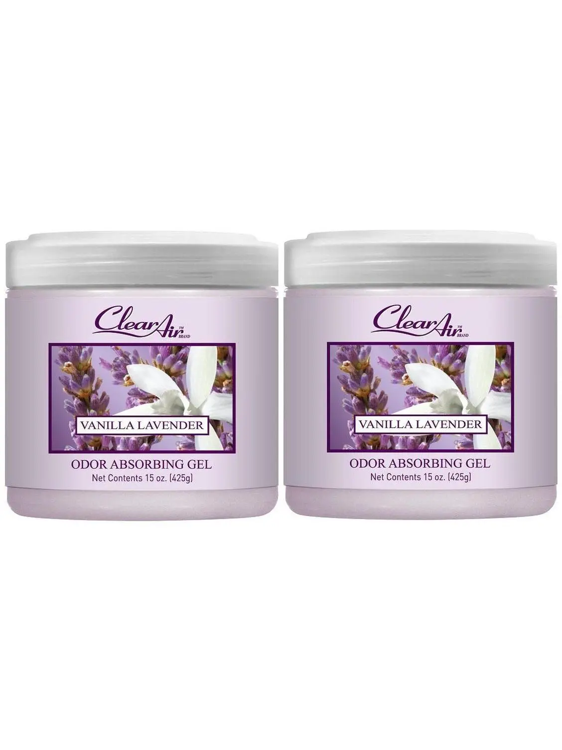 Clear Air 15oz Gel Odor Eliminator - Absorb & Remove Strong Odors from Pets, in Bathrooms, Basements, Garage, Cars, RVs & Boats - Eliminate Tough Odors with Essential Oils (Spring Rain, 2-Pack)
