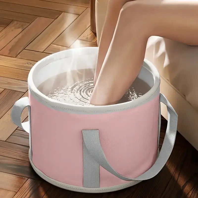 Portable Foldable Insulated Foot Bath, Wireless Aluminum Foil Thick 5-Layer Design, Multi-Functional Deep Basin, Fall Winter Relaxation
