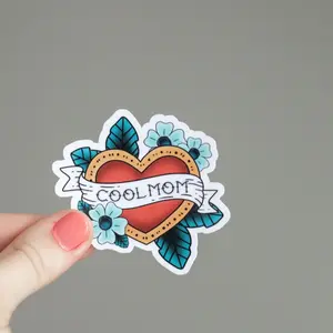 Cool Mom Tattoo Sticker, Laptop Water Bottle Decal Sticker
