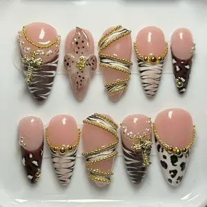 ACRYLIC or BUILDER GEL floral animal print press ons | BXBYNAILS