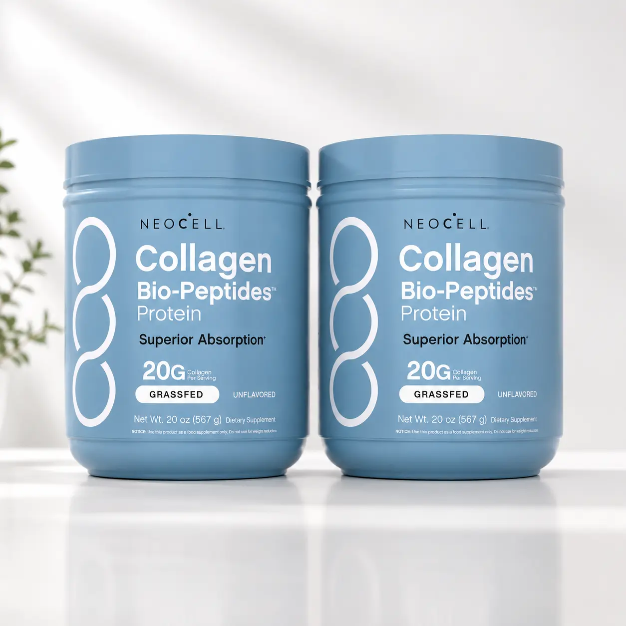 NeoCell Collagen Bio-Peptides Powder 20oz - Grassfed Protein Supplement - Advanced with 18 Essential Amino Acids