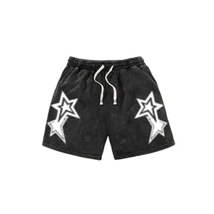 Men's Star Graphic Y2k Vintage Drawstring Waist Wide Leg Track Shorts Summer Bottoms Streetwear