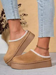 Women's Retro Birkinstyle Half Slippers, Thick Sole Fashionable Outdoor Wear, New Fall Winter Comfortable Slip-On Shoes