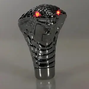 Universal Chrome Red Blue LED Eyes Car  Manual Gear Shift Knob Snake Shifter