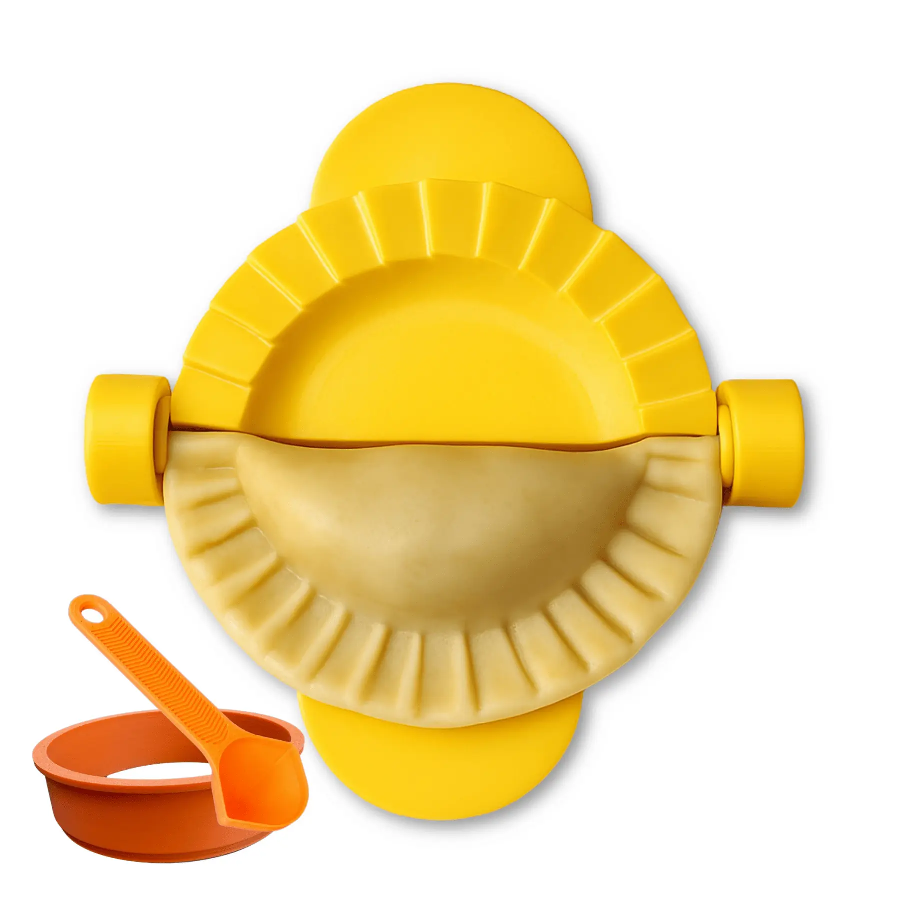 7” XL Empanada Press – Heavy-Duty Dumpling Maker – Includes Cutter & Spoon – Made in USA – For Mega Empanadas, Calzones, Samosas, Turnovers & Stuffed Dough Recipes