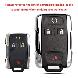 Lopixa Chevy/GMC Key Fob Cover Replacement 4-Button – Fits Silverado Tahoe Suburban Sierra Yukon (2014–2019) M3N-32337100, No Programming Needed