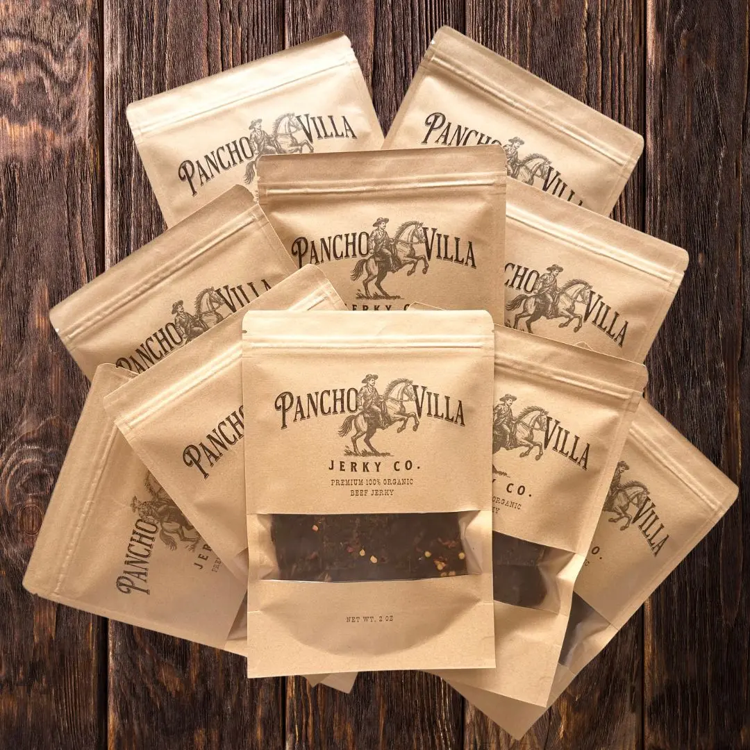 Pancho Villa Jerky 10 Pack | Variety Pack | Premium Dried Beef Jerky Snack | Smoked and Spiced | 10 Pack - 2oz Bags