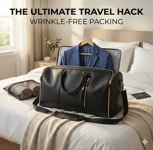 2-in-1 Convertible Garment Duffel Bag: Wrinkle-Free Travel Carry-On (Classic Black) ️