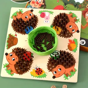 Wooden Hedgehog Shape Sorter Toy, Colorful Hedgehog Design Shape Sorter Toy, Educational Toy for Kids, Parent-child Interactive Board Game, Wooden Busy Board