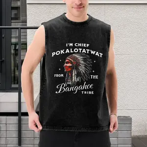 I'M CHIEF SMOKAWATTAPOT FROM THE HIGHAWATA TRIBE Funny Washed Sleeveless Short Sleeve, Unisex Cotton for Men and Women