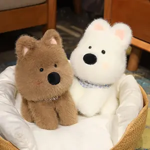25cm/9.84in WOOFABLE West Highland White Terrier Plush, Fluffy Westie Dog Stuffed Puppy, Kawaii Cute Home Decor, Perfect Christmas Gift for Pet Lovers & Kids