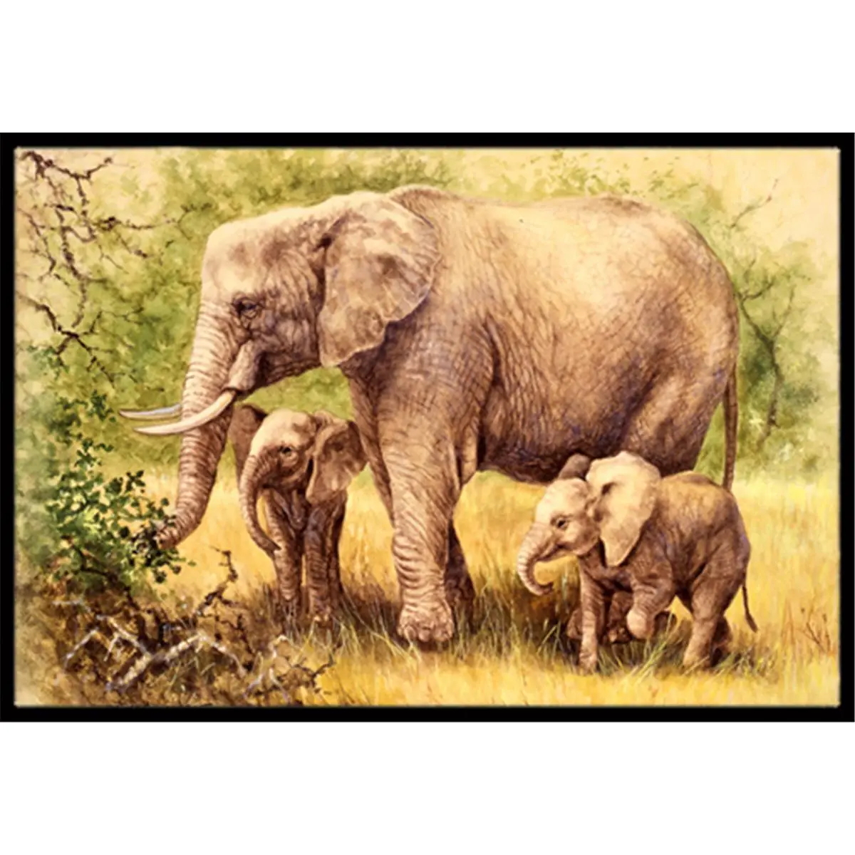 Daphne Baxter Animals-Themed Wildlife Art Indoor-Outdoor Mat, 18x27 in (18x0.15x27 in), Rubber-Backed Felt, Anti-Skid, Durable, Fade Resistant, 18 X 0.15 X 27 In