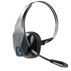 DH17 Bluetooth Headset  for Computer, Single-Ear Wireless Headset with Noise Cancelling Microphone for Office & Truckers, Bluetooth V5.3 with Mute Button for Work