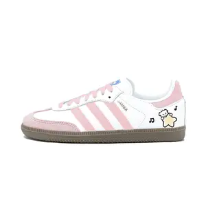 Adidas Originals Samba OG Pink White Low-Top Sneakers for Men and Women, Lightweight and Breathable Trending Shoes, House White Official Shoes to Get / Maison Mihara
