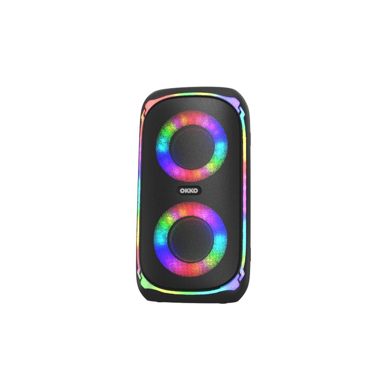 OKKO Sonic Bass V4 Portable Bluetooth Speaker – Wireless Party Speaker with Deep Bass, Karaoke Speaker with Microphone Port, LED Lights, Outdoor Portable Rechargeable Speaker
