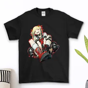 Himiko Toga "Cute Villain" T-shirt – Unique Kawaii Anime Vintage style, Retro Anime Aesthetic, super cool to wear, showcasing your stand-out passion Casual Cotton Classic Fabric Menswear Top Hem Original