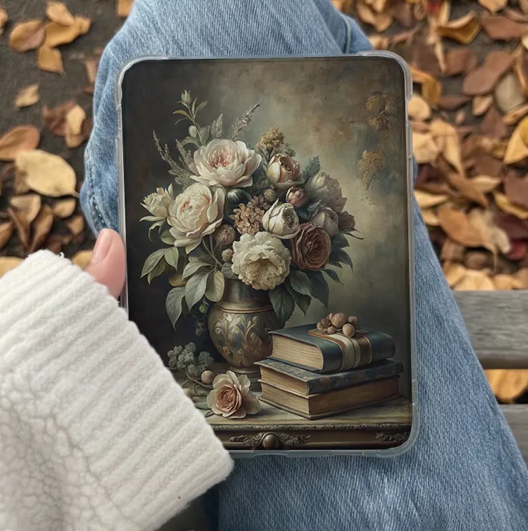 Academia Vibe Printed Card Insert for Clear Kindle Cases, Aesthetic Book Lovers' Device Accessory, Cozy Reading Decor