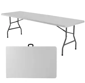 BestOffice 34" Square Plastic Folding Card Table with Collapsible Legs and Carrying Handle,Plastic Tables for Camping,Picnic, Office,Party,Wedding,BBQ,White,Ratten,Black