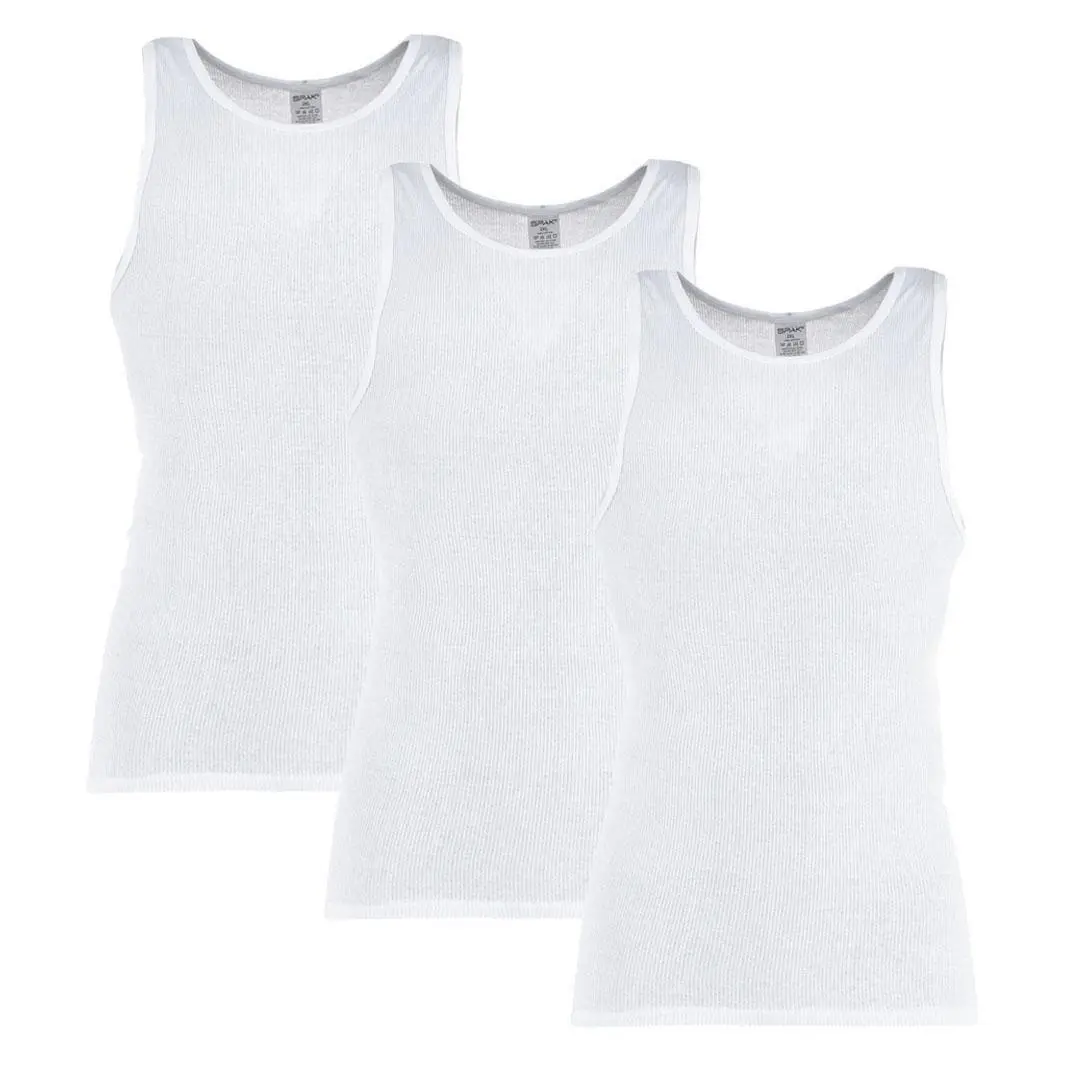 Knocker Men's SPAK Big & Tall White Basic A-Shirts (3 Pack), Undershirts